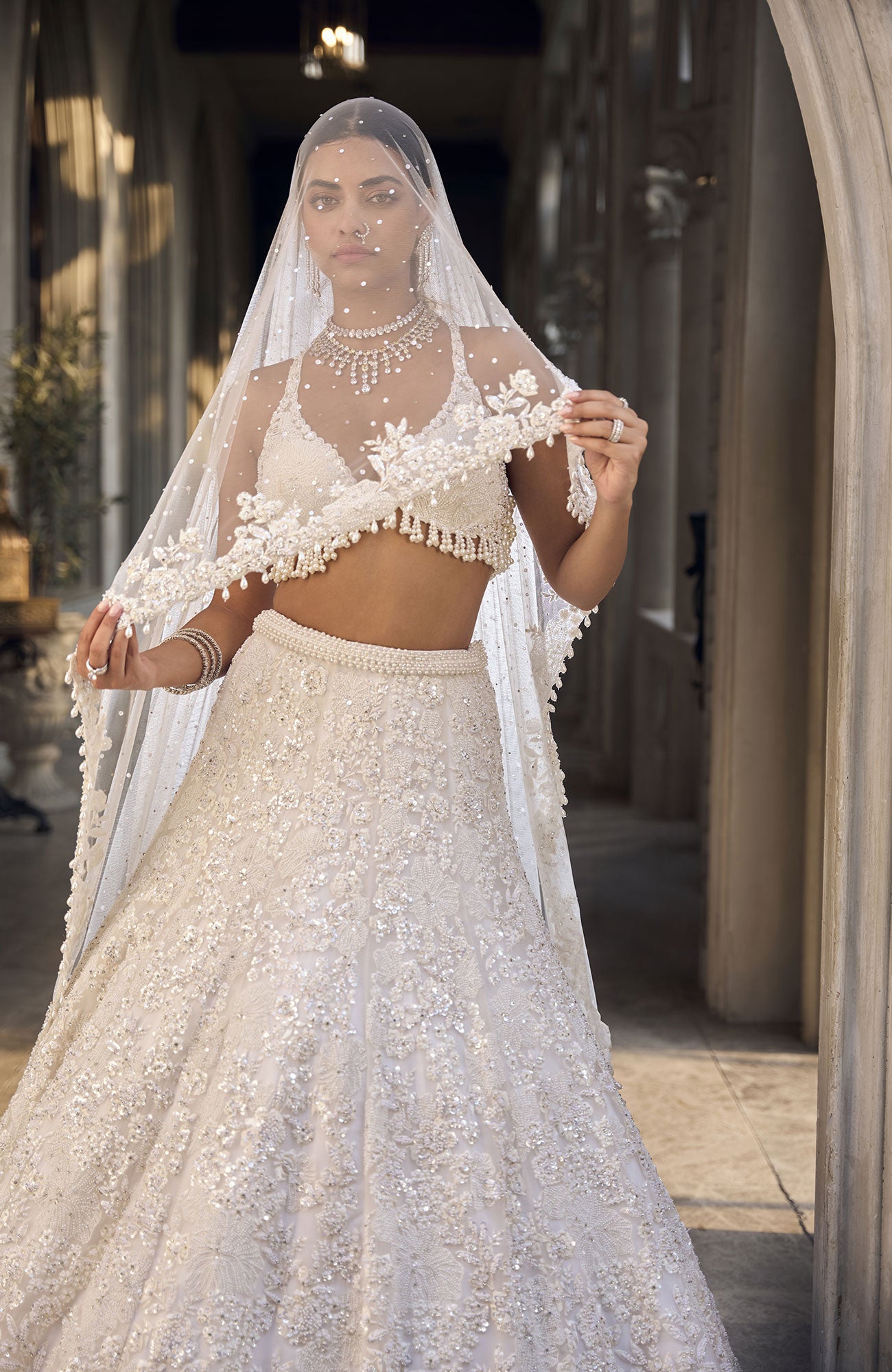 Ivory Floral Lehenga Set