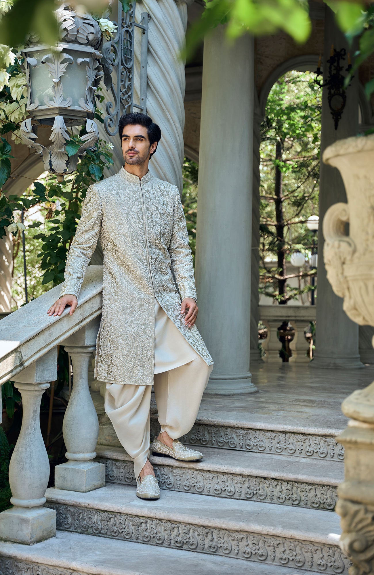 Champagne Paisley Sherwani Set