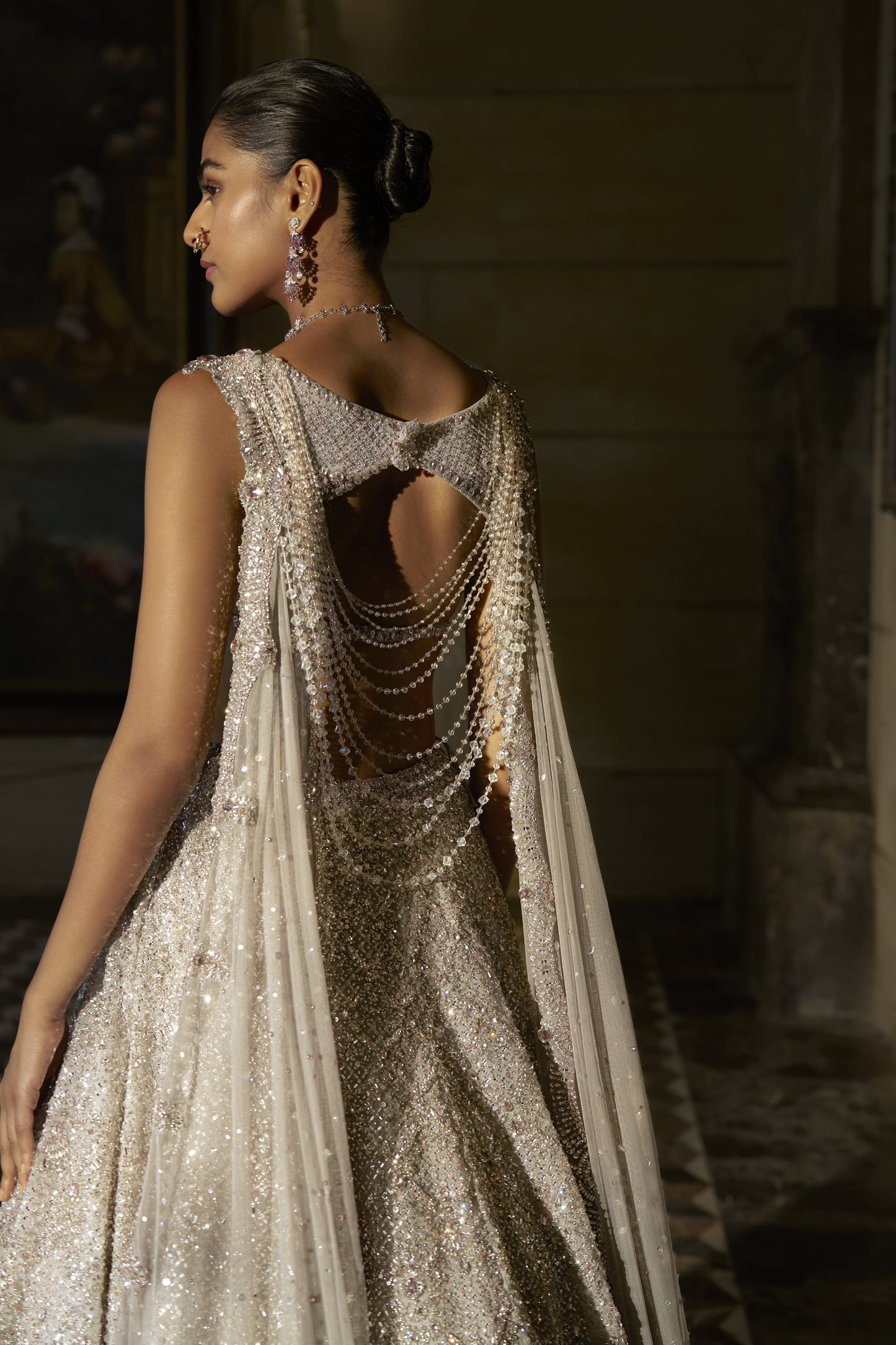 Pink Crystal Lehenga Set