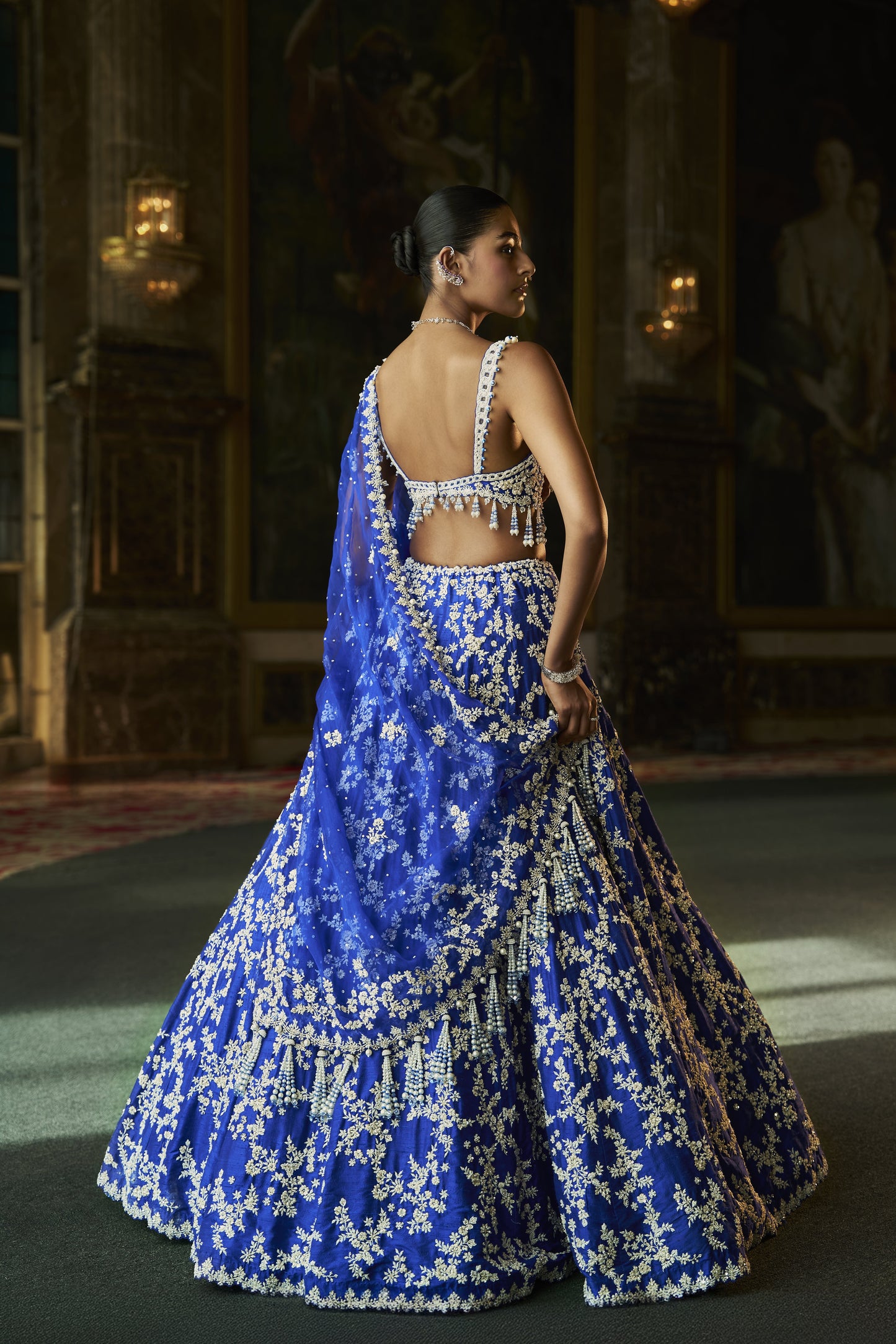 Blue Thread Work Lehenga Set