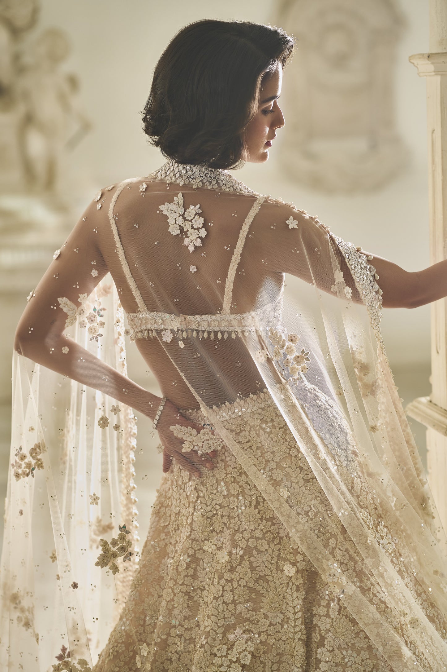 Powder Pink Three-Dimensional Lehenga Set