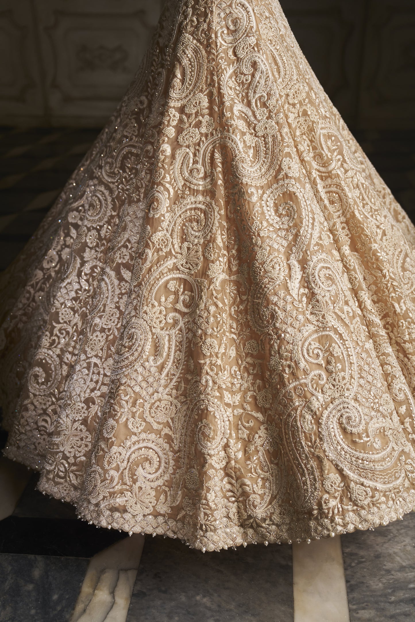 Nude Paisley Lehenga Set