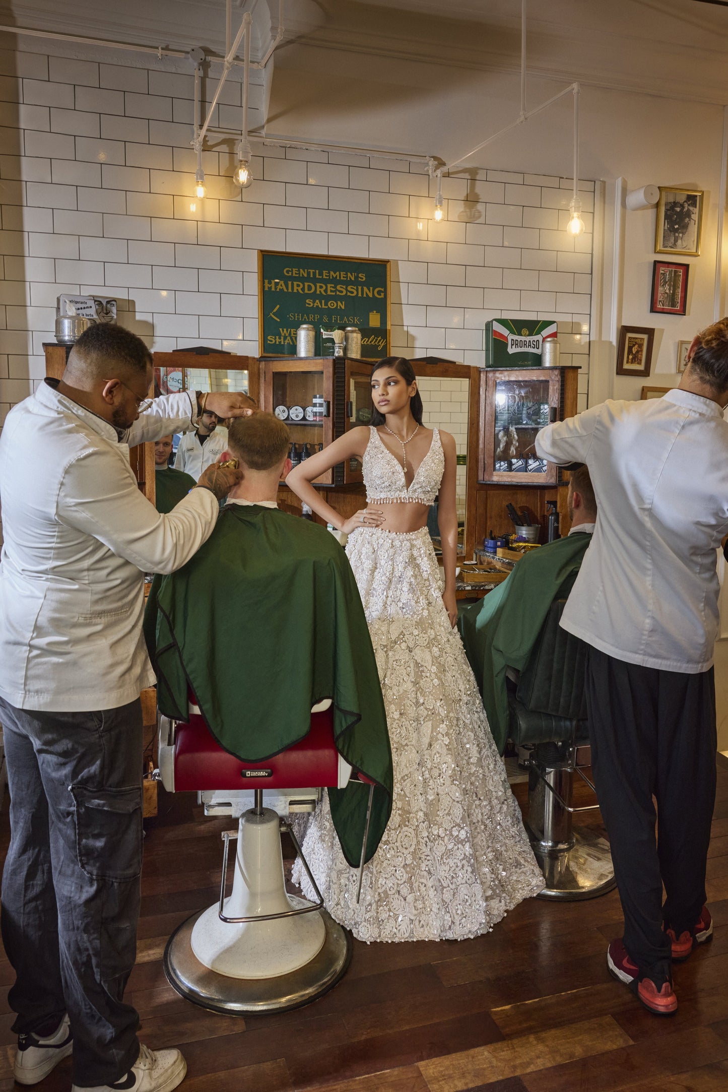 Ivory Three-Dimensional Floral designer Lehenga Set