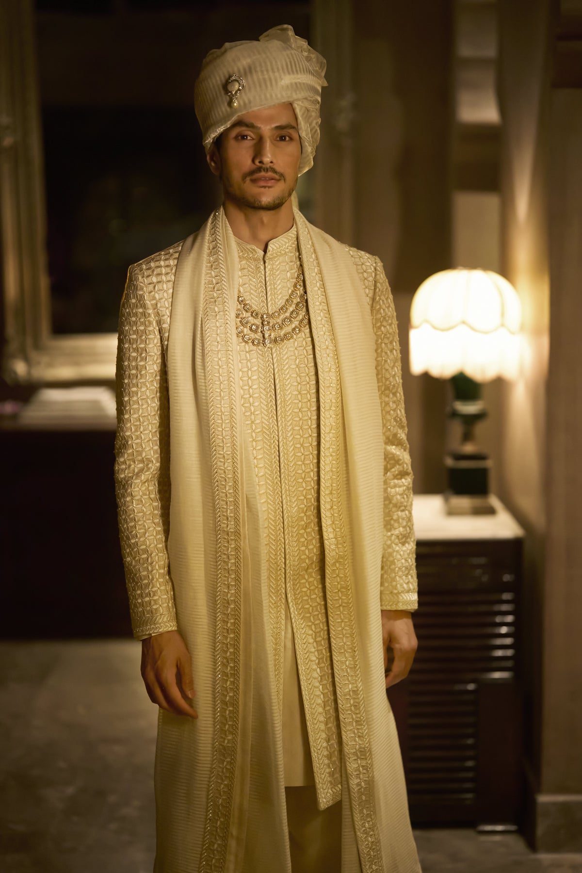 Ivory Nude Sherwani Set