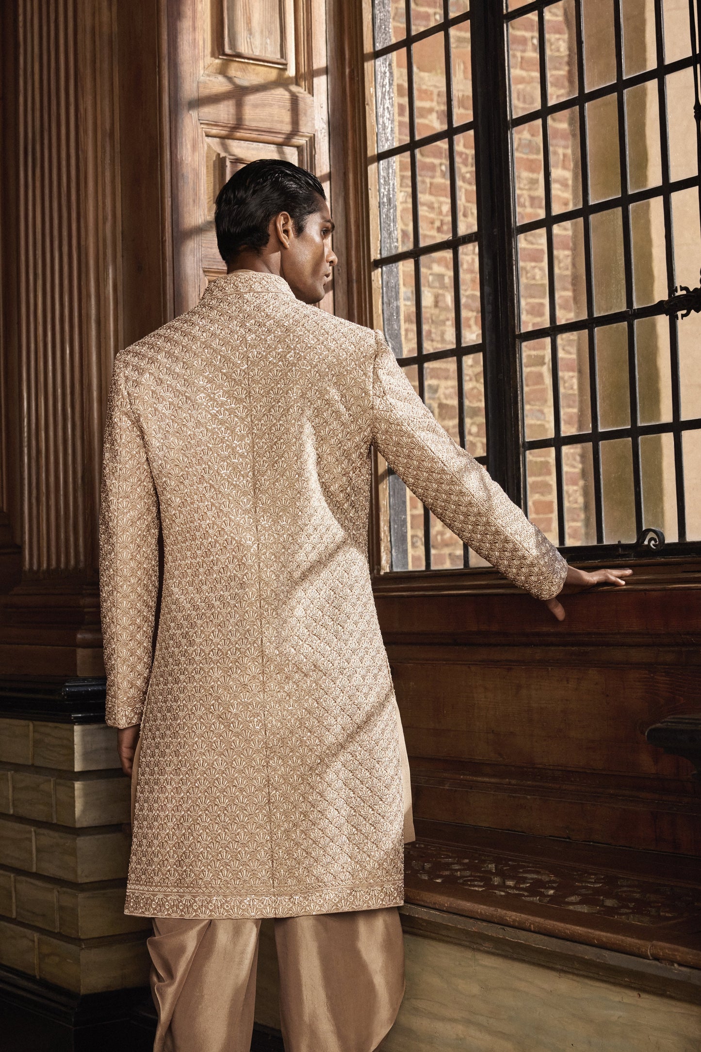 Champagne Thread Sequin designer Sherwani Set