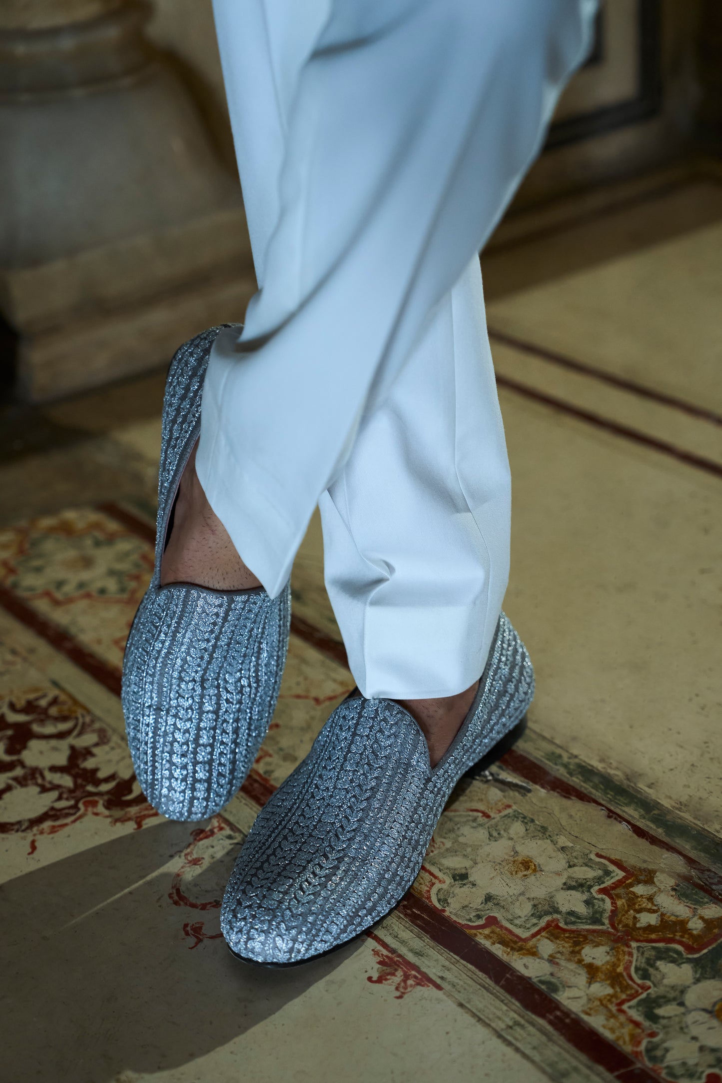 Slate Grey Dori Designer Sherwani Set