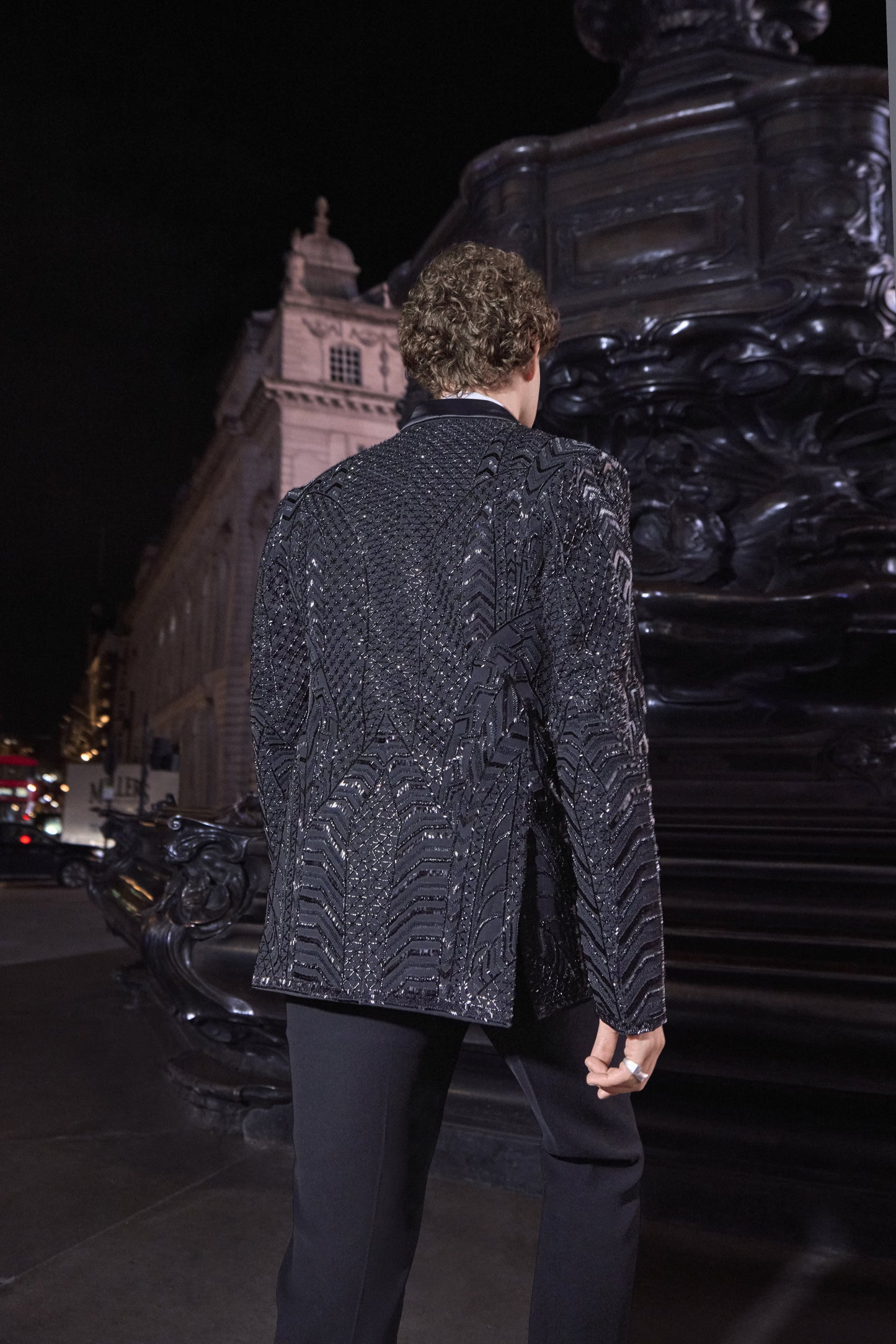 Black Embellished Designer Tuxedo Set for men