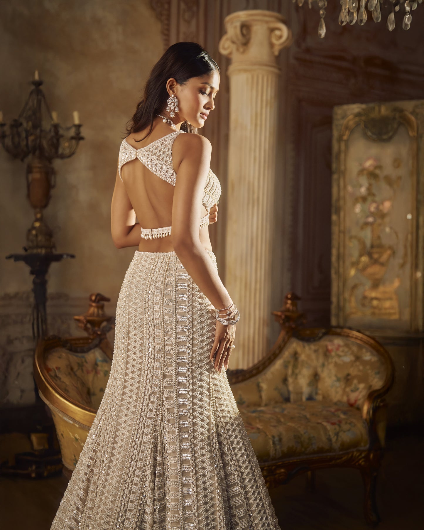 Champagne Pearl Skirt Set
