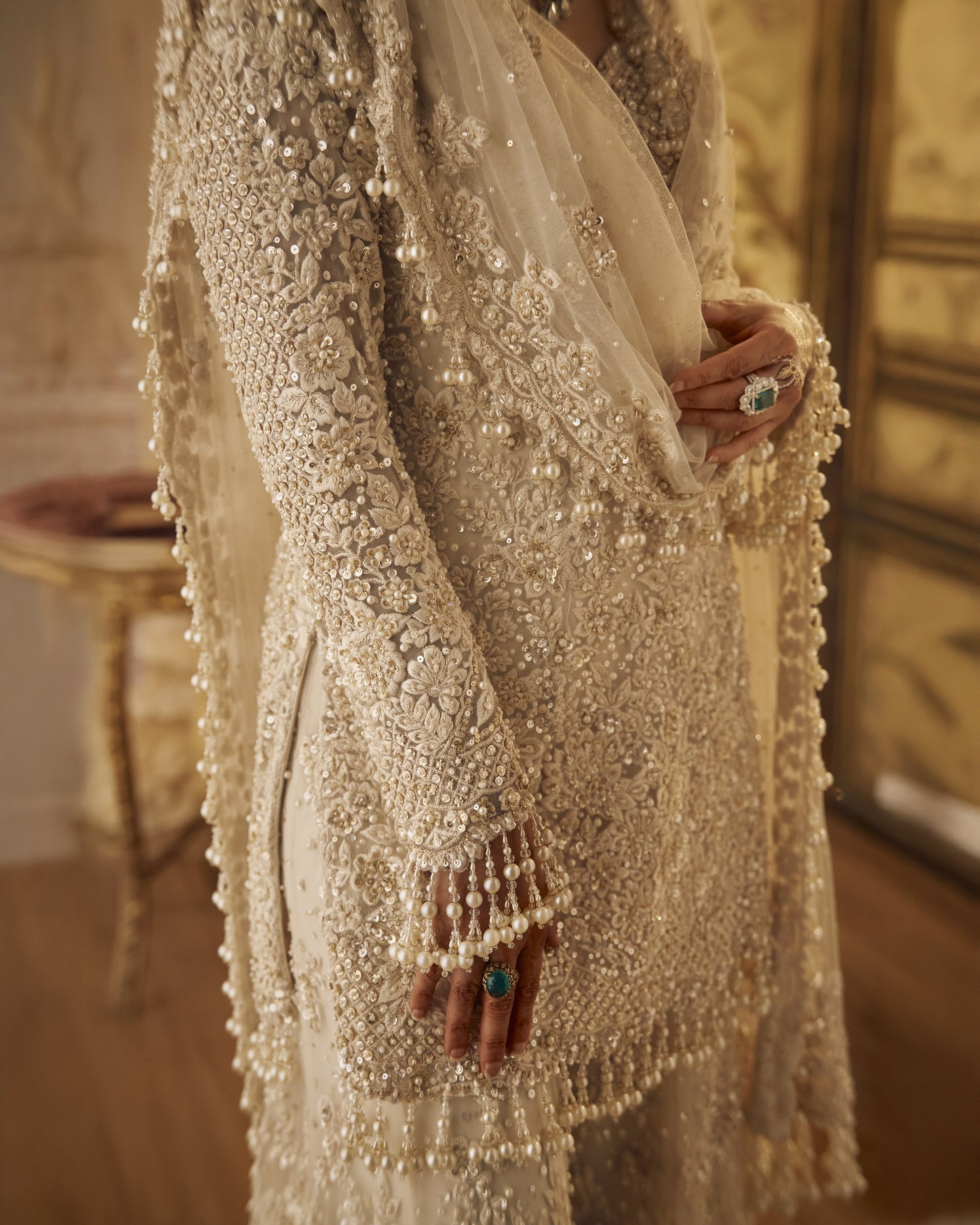 Ivory Pearl Sharara Set