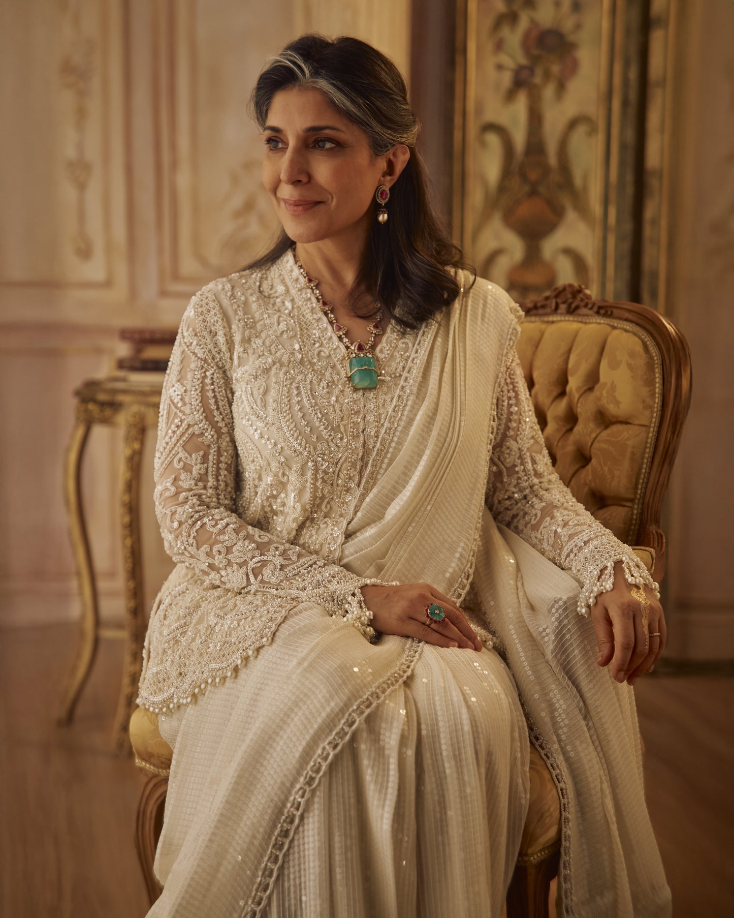 Pearl Jacket Saree Set
