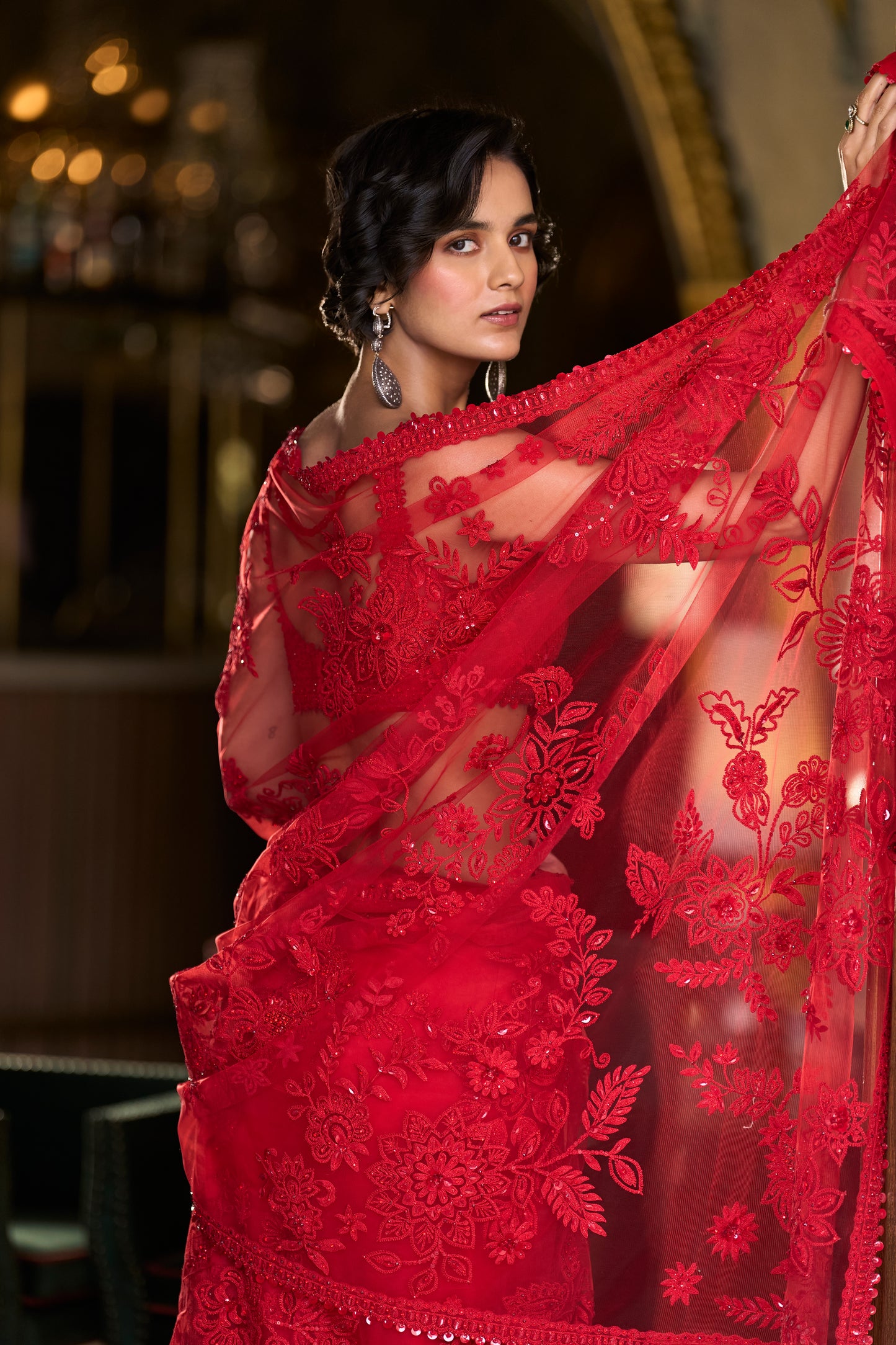 Red Dori Saree