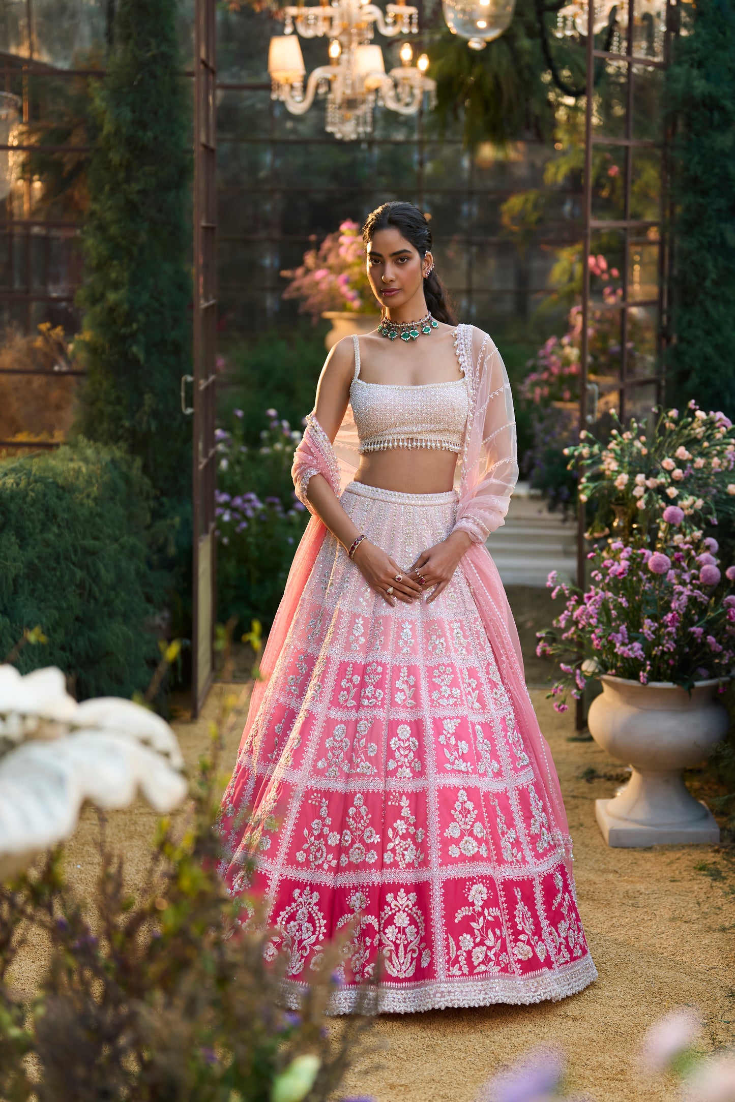 Ombre Pink Lehenga Set