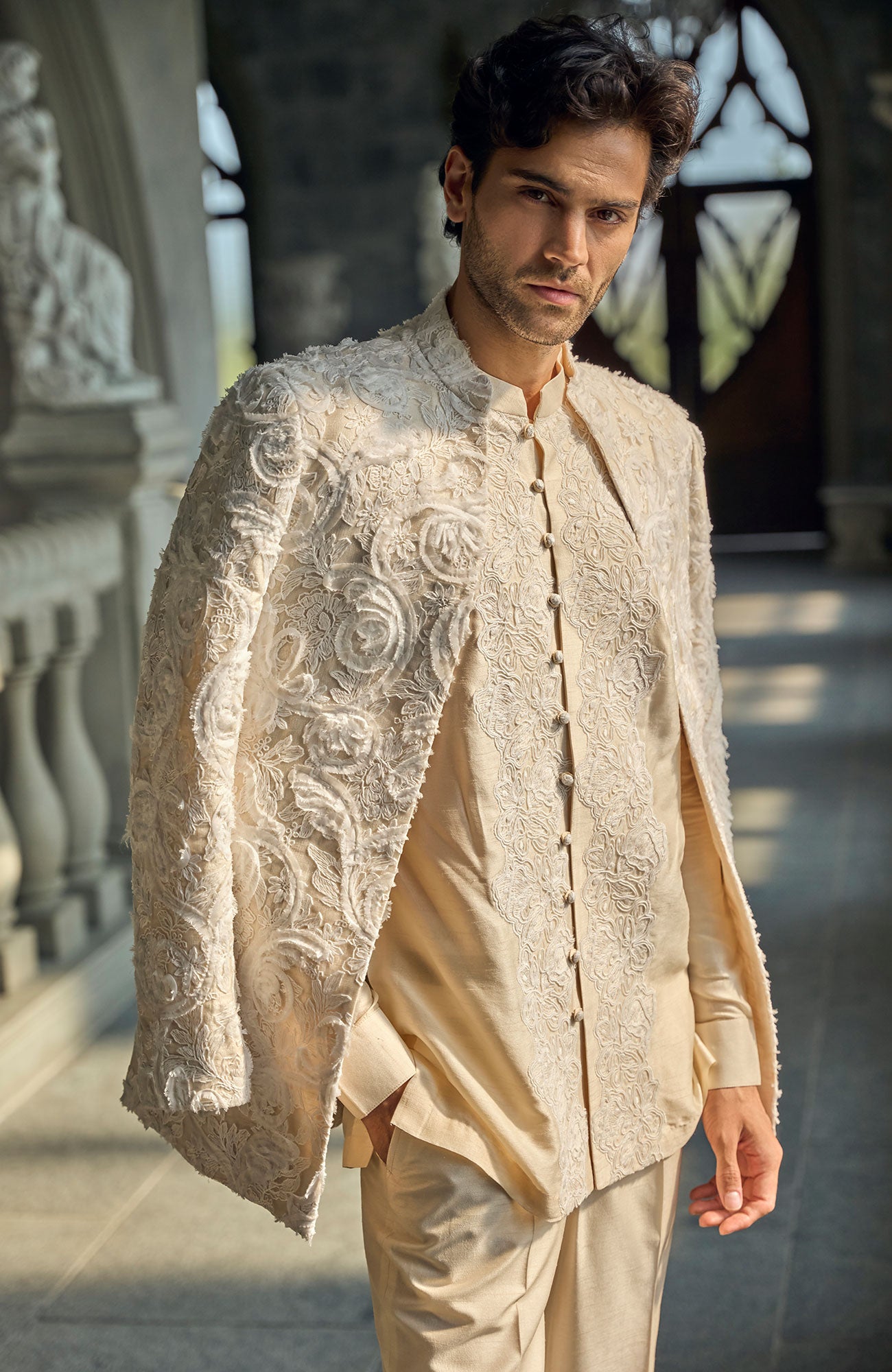 Ivory Nude Jacket Set