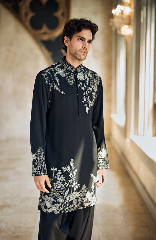 Black & Silver Kurta Set