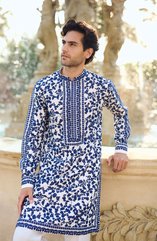 Blue Thread Work Kurta Set