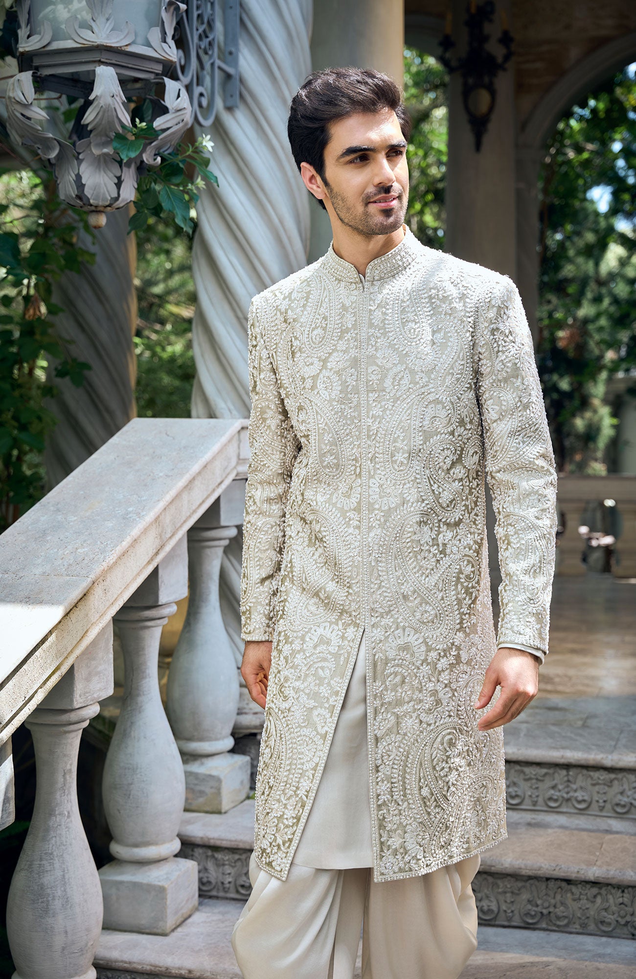 Champagne Paisley Sherwani Set