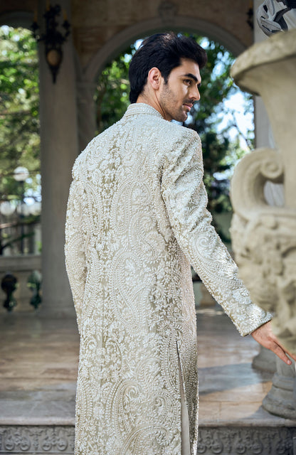 Champagne Paisley Sherwani Set