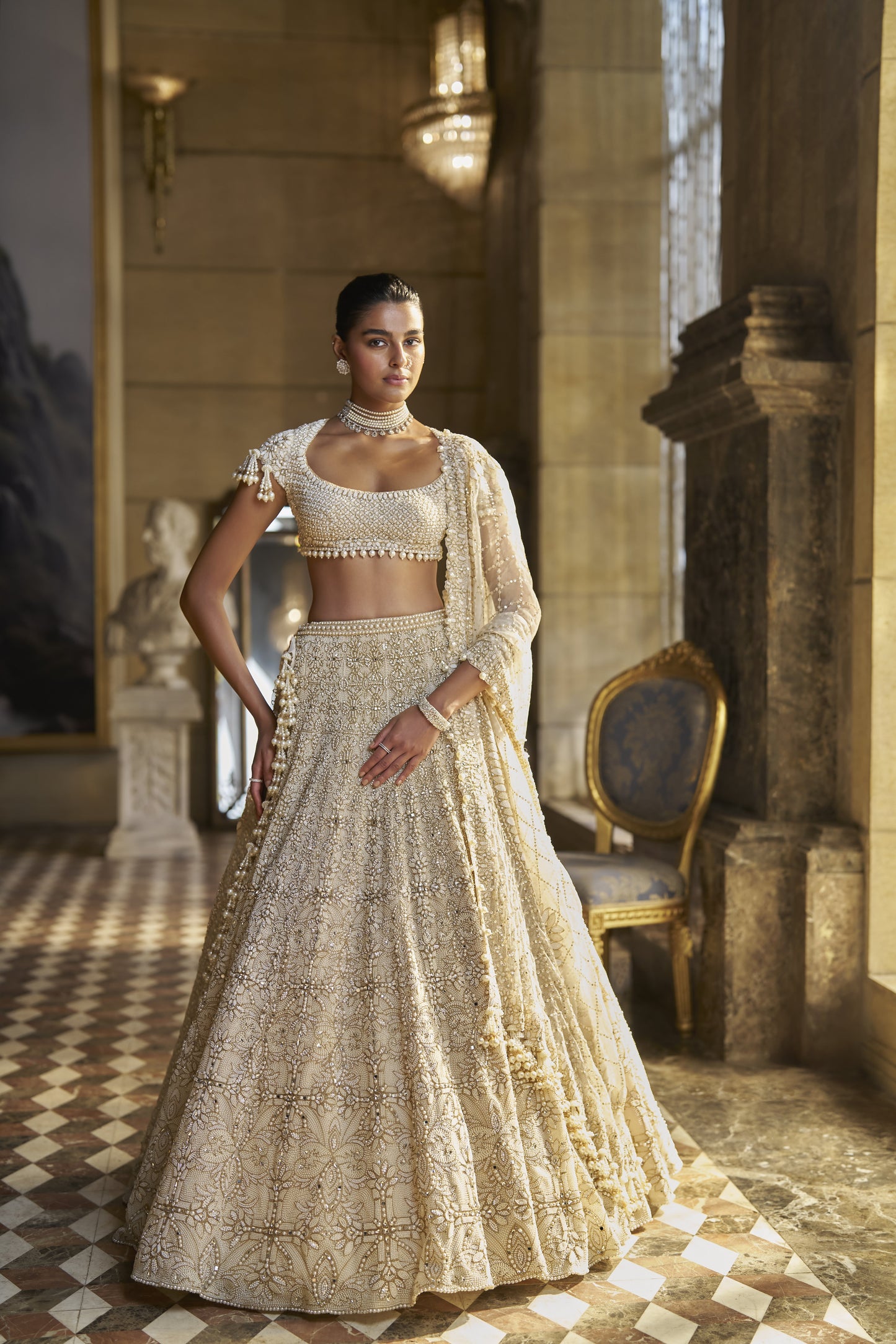 Ivory Pearl Lehenga Set