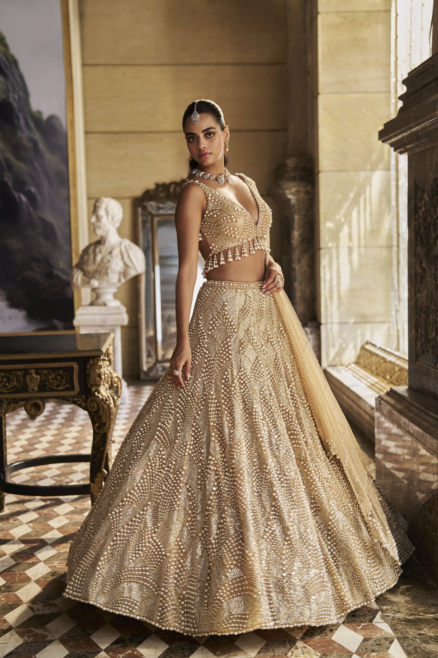 Nude Pearl Lehenga Set