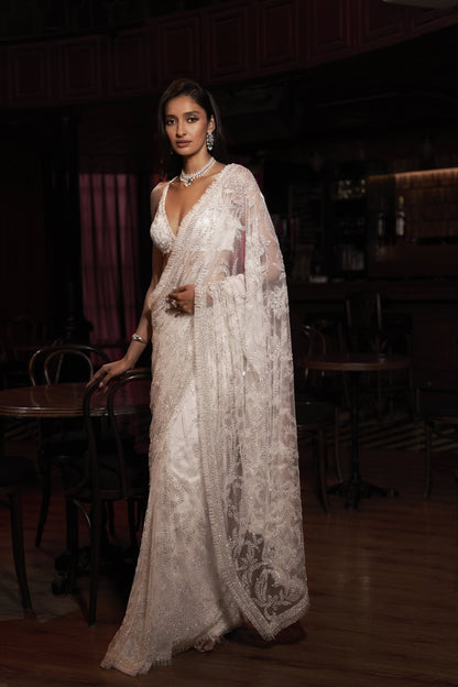 Ivory Pearl Saree