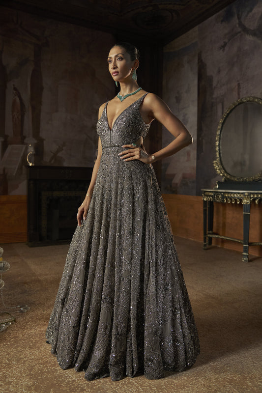 Charcoal Sequin Gown