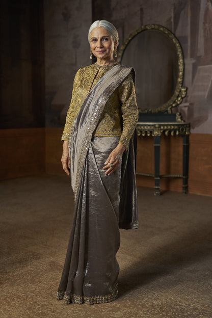 Grey Tissue Saree