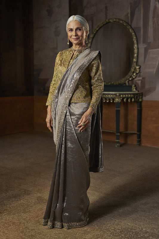 Grey Tissue Saree