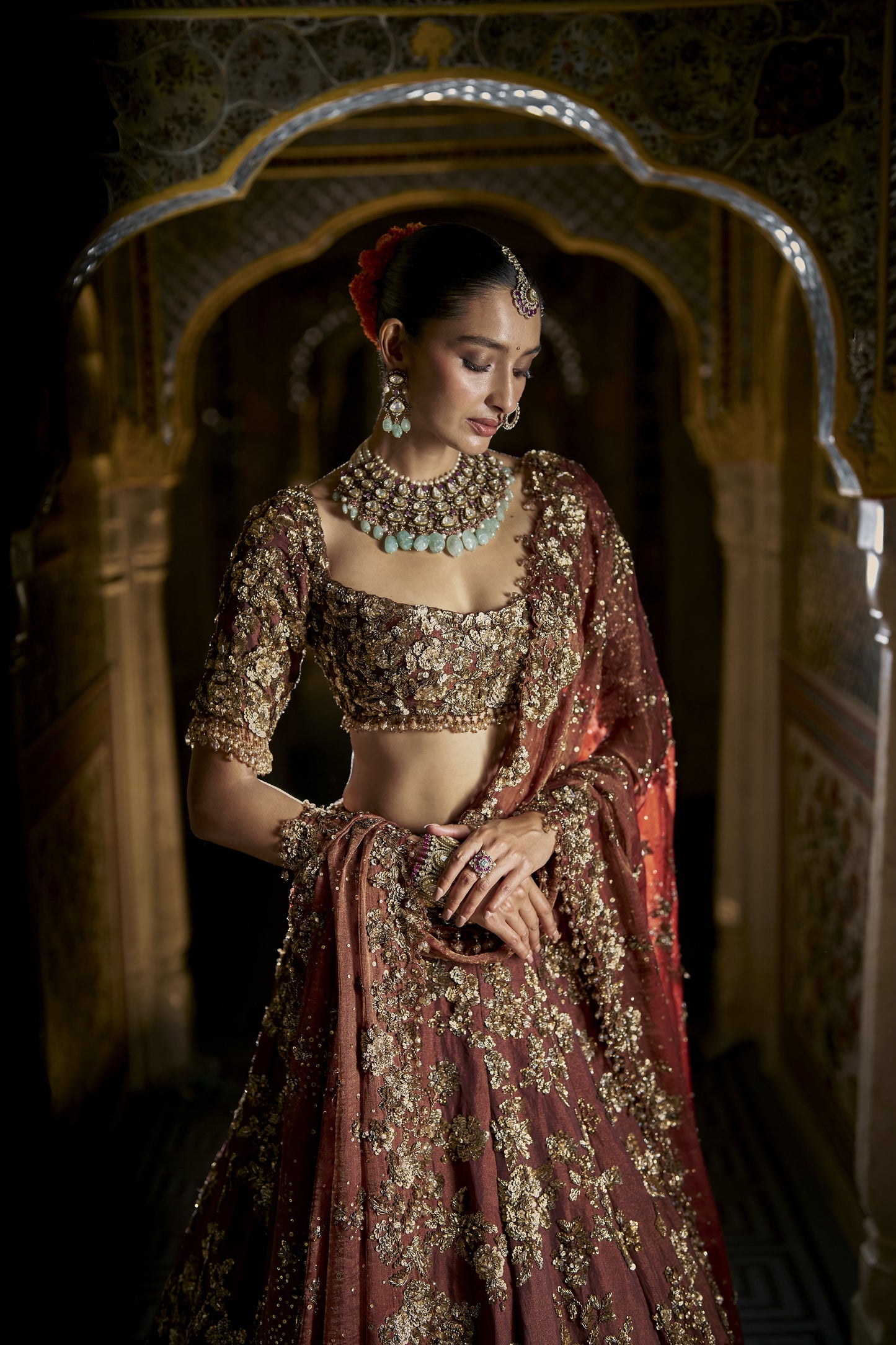 Bronze Gold Lehenga Set