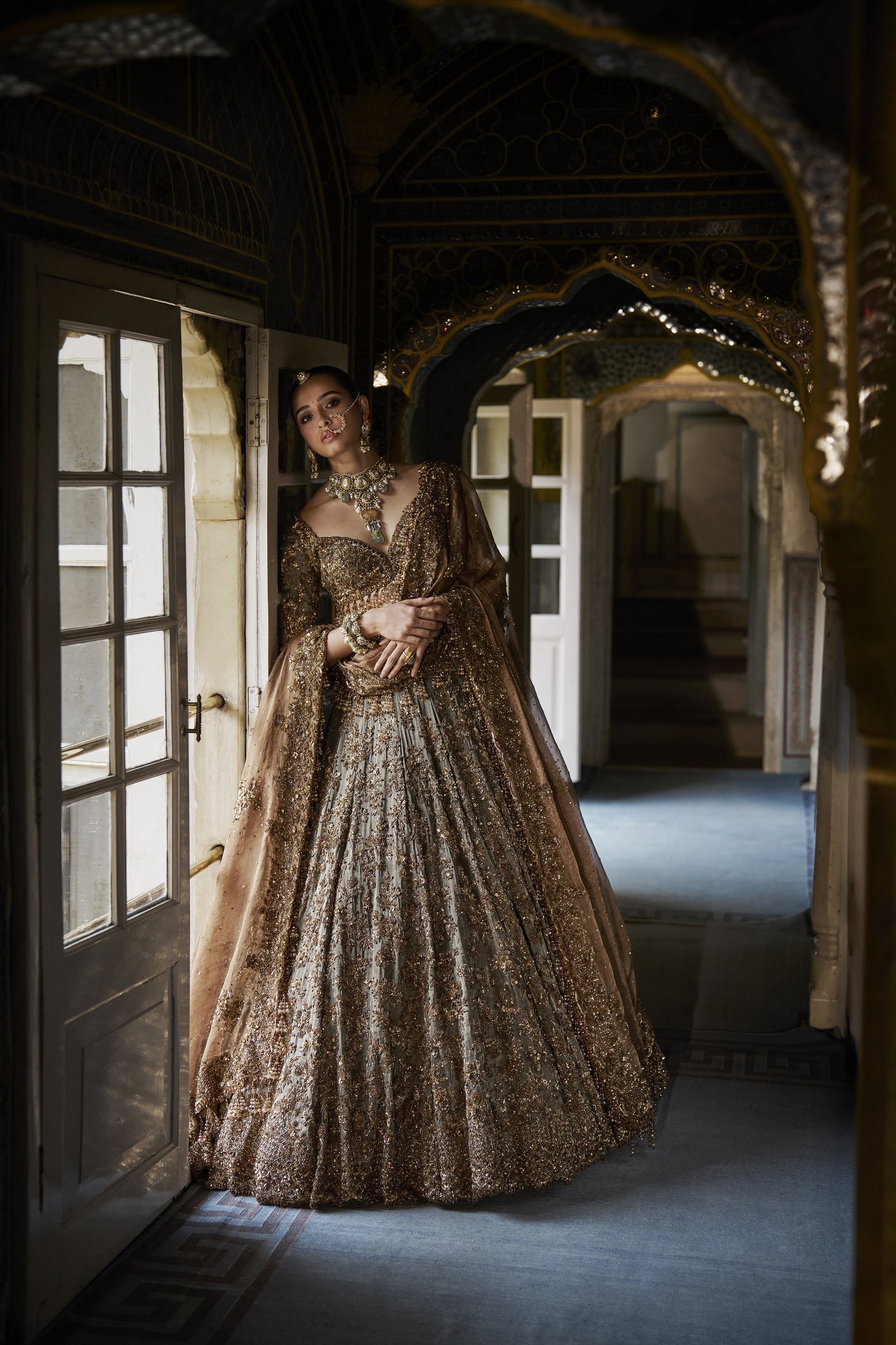 Copper Jade Lehenga Set