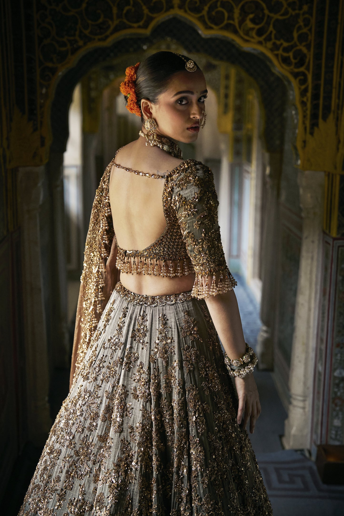 Copper Jade Lehenga Set
