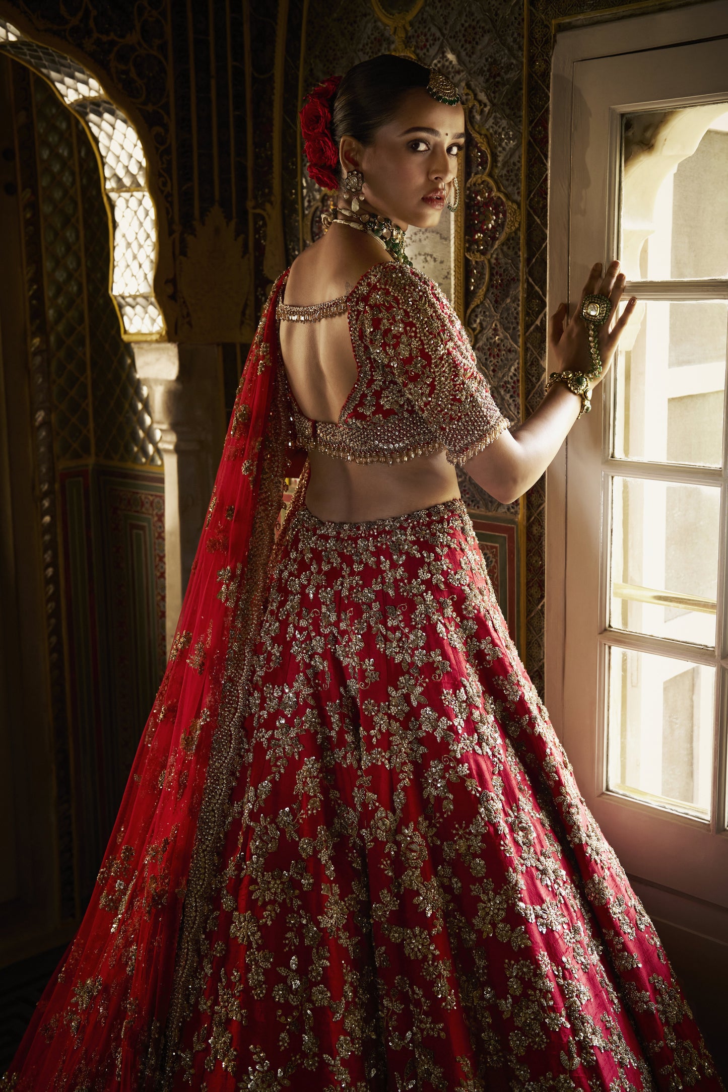 Red Zardosi Lehenga Set