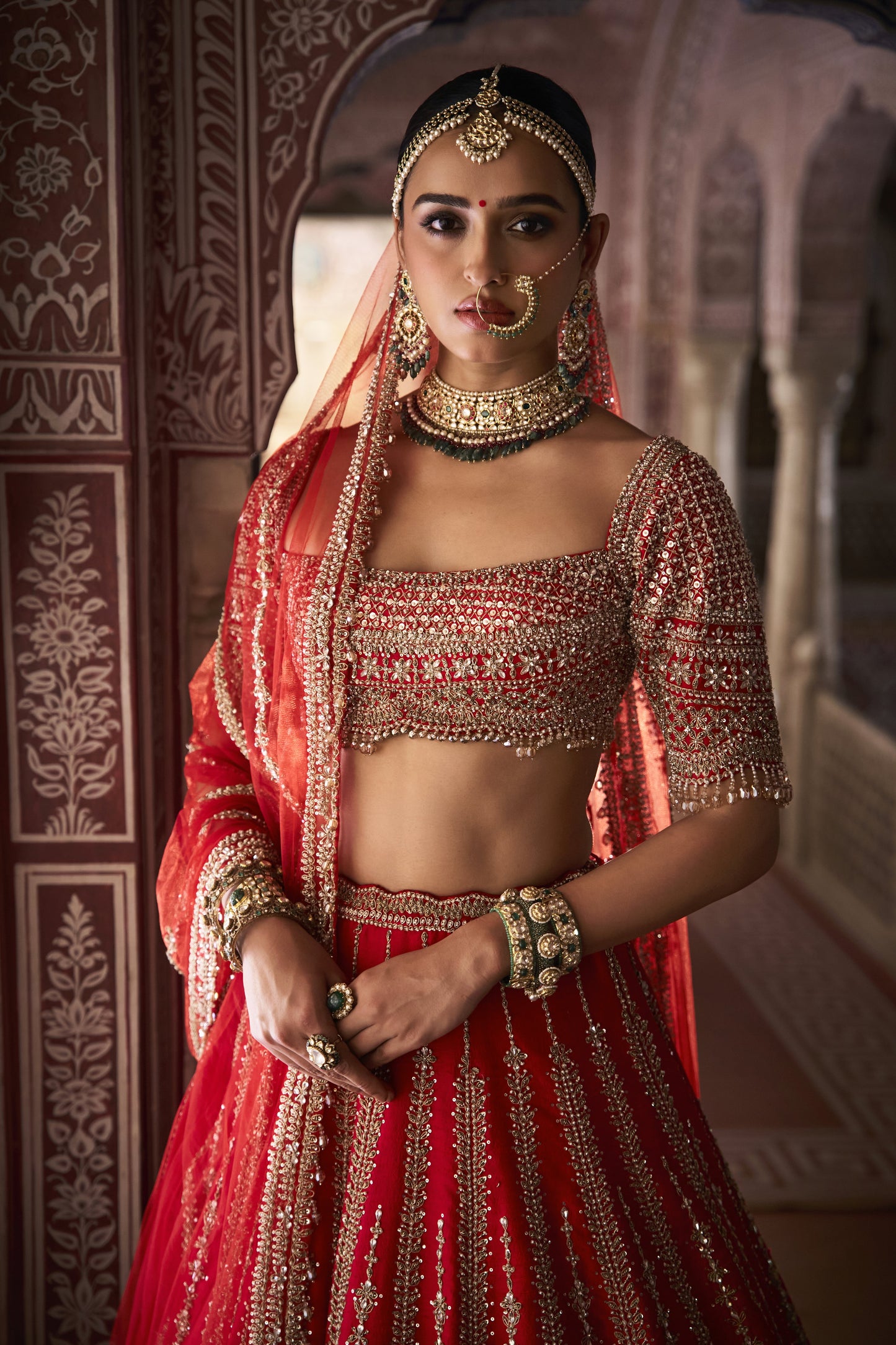 Red Zardosi Lehenga Set
