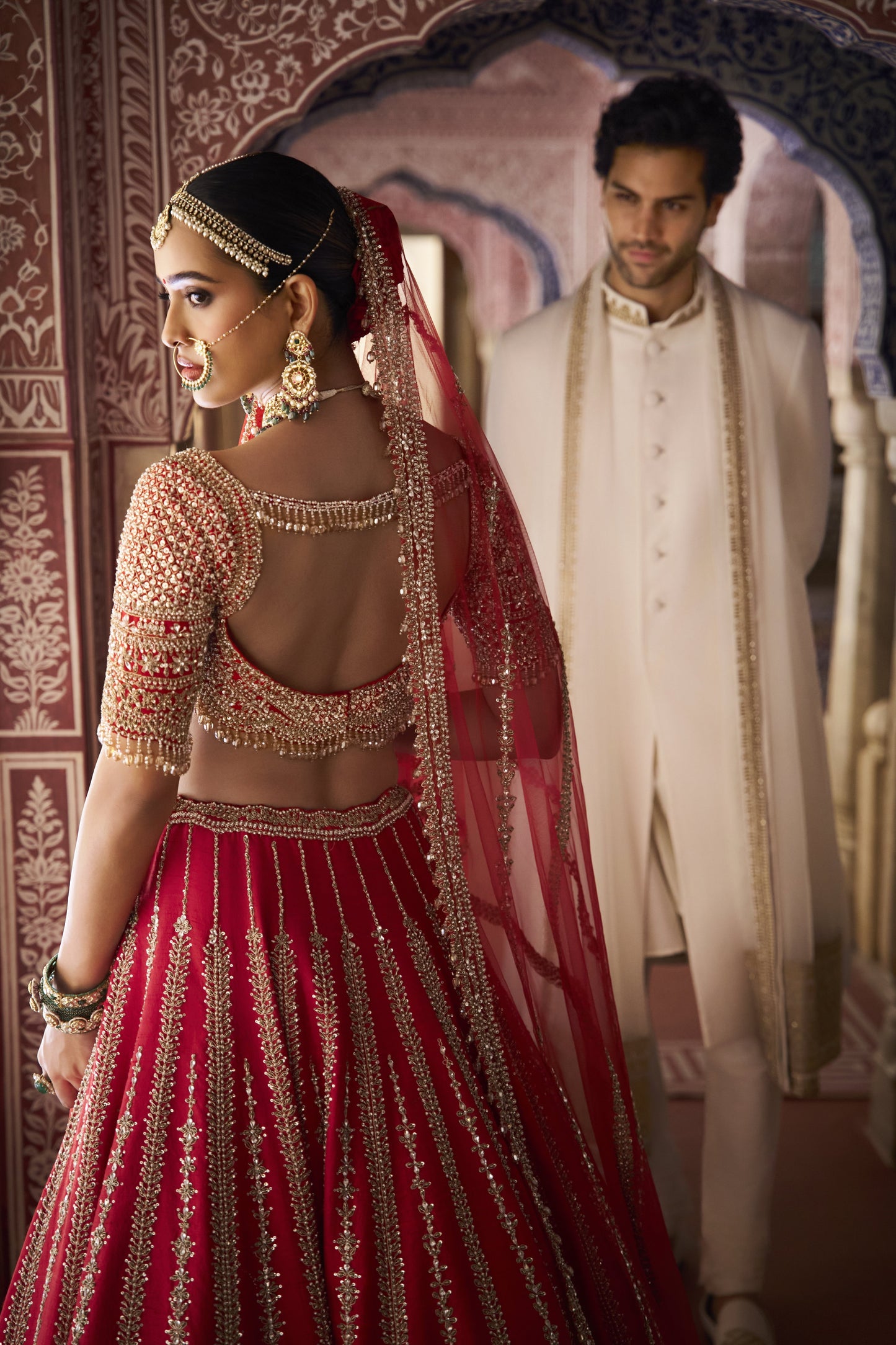 Red Zardosi Lehenga Set