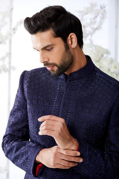 RajKumar Rao in Midnight Blue Sherwani Set