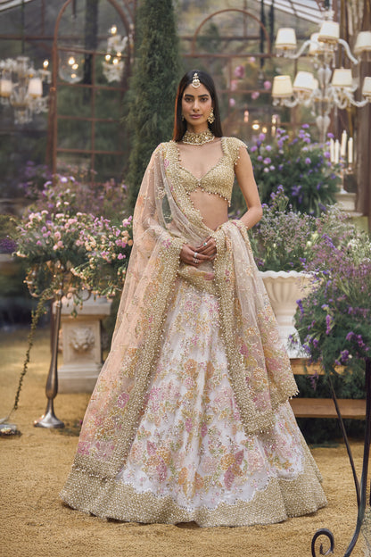 Multi-Coloured Applique Lehenga Set