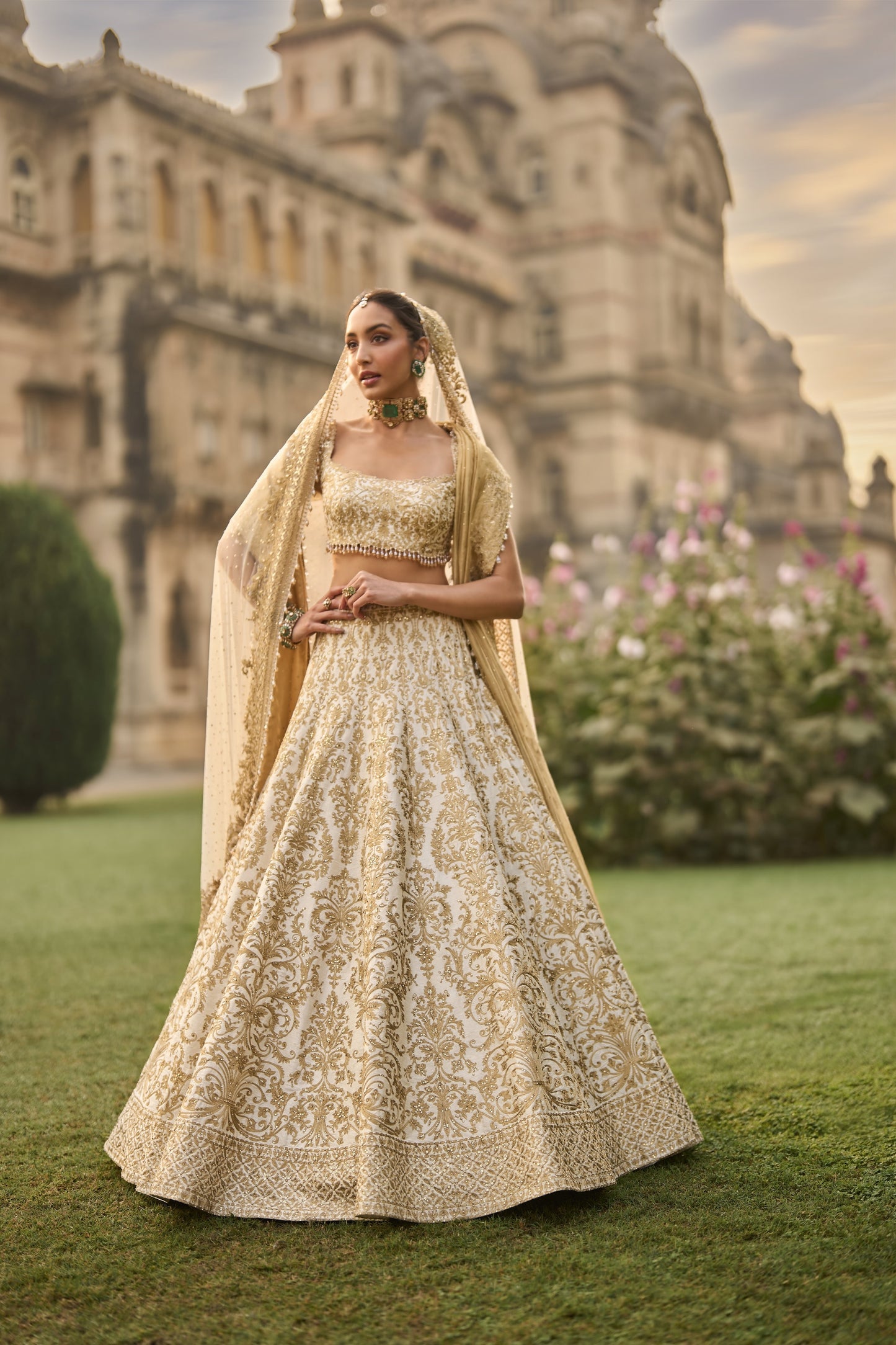 Ivory Gold Lehenga Set