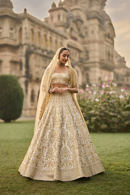 Ivory Gold Lehenga Set