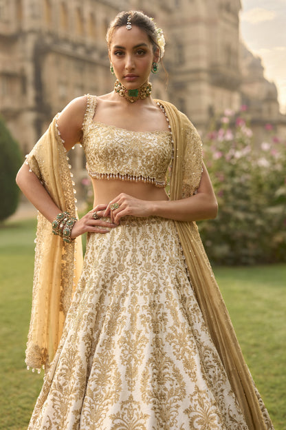 Ivory Gold Lehenga Set