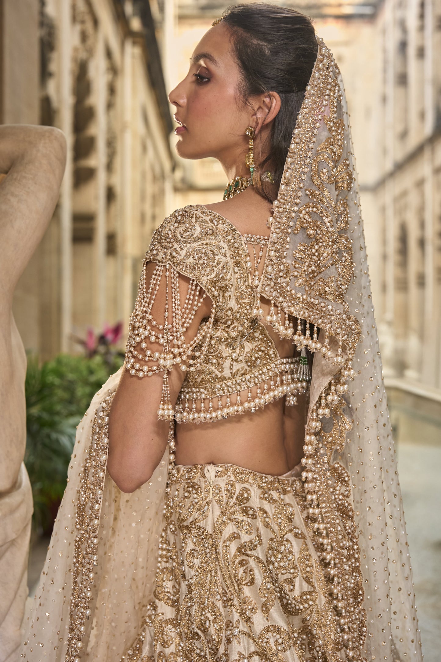 Beige & Gold Lehenga Set