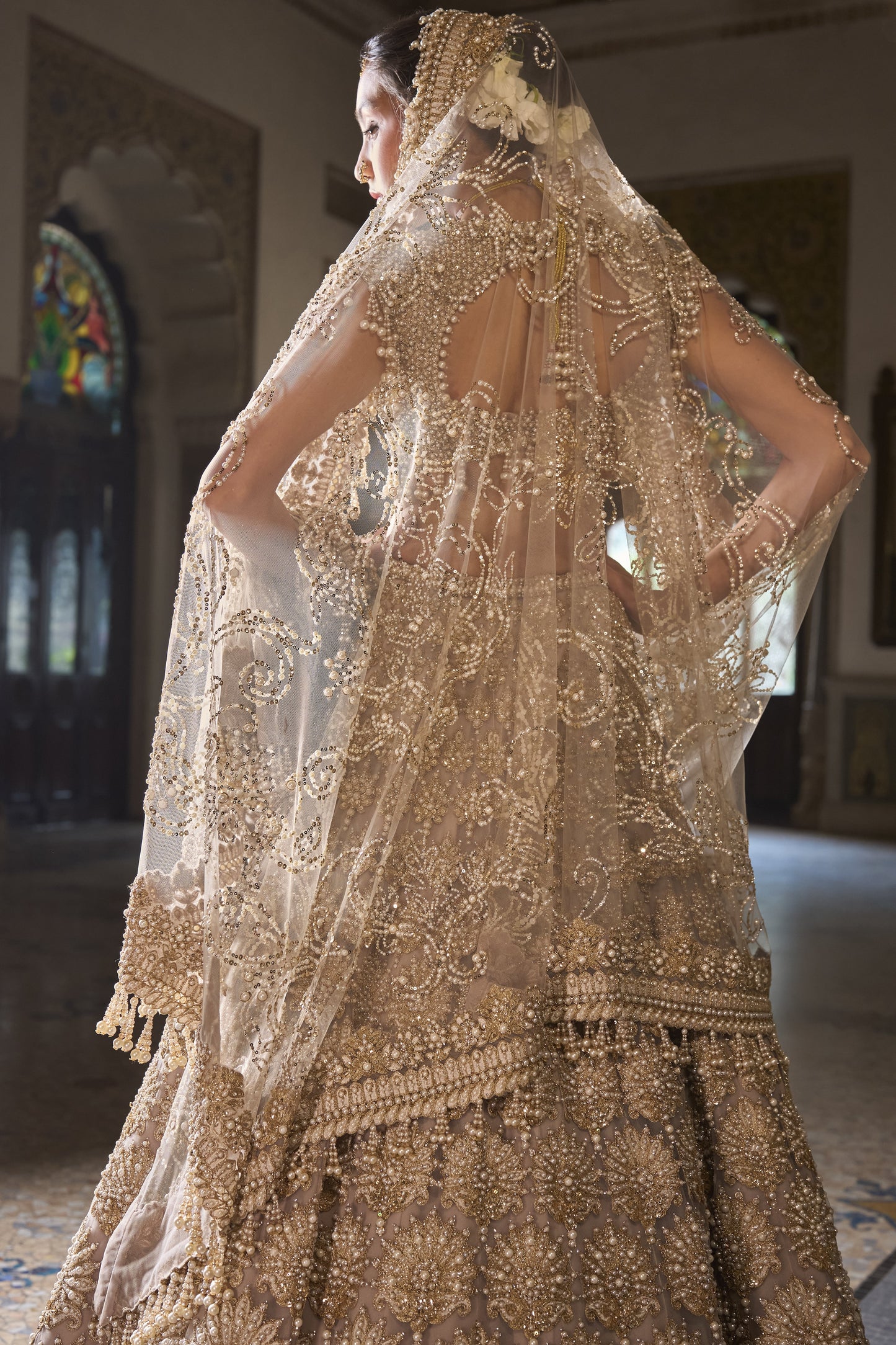 Champagne Pearl Lehenga Set