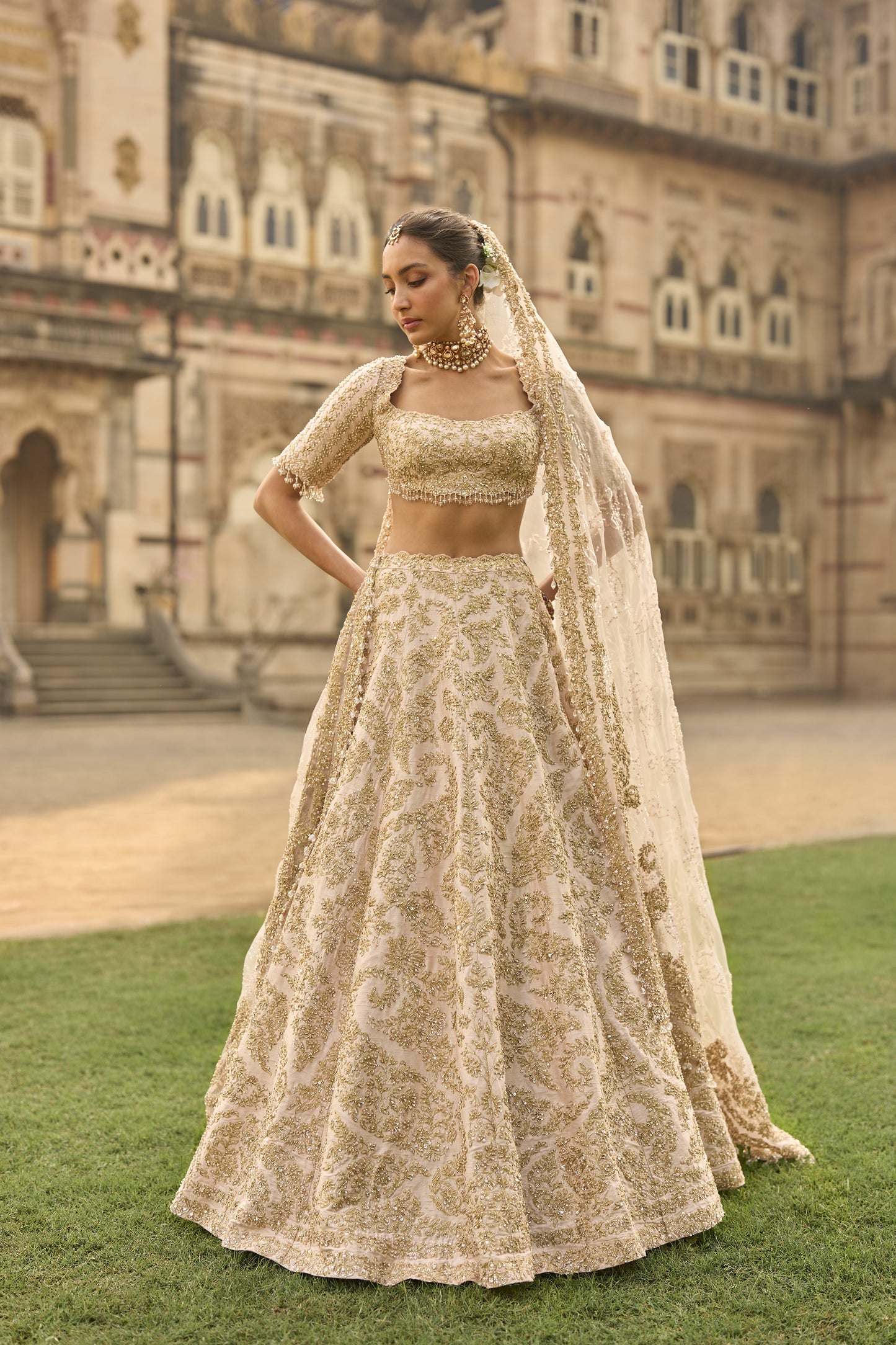 Powder Peach Lehenga Set