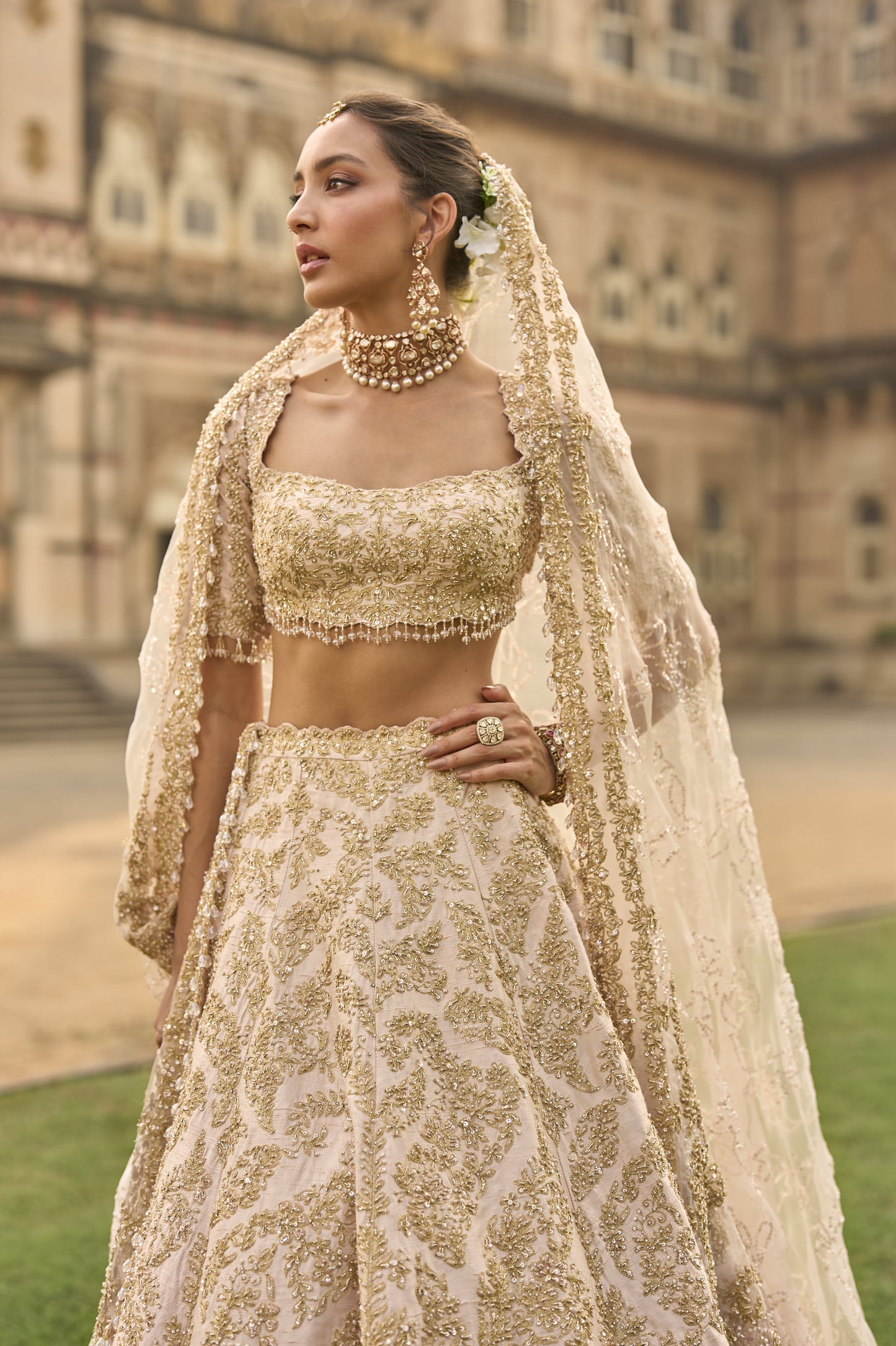 Powder Peach Lehenga Set
