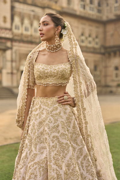 Powder Peach Lehenga Set