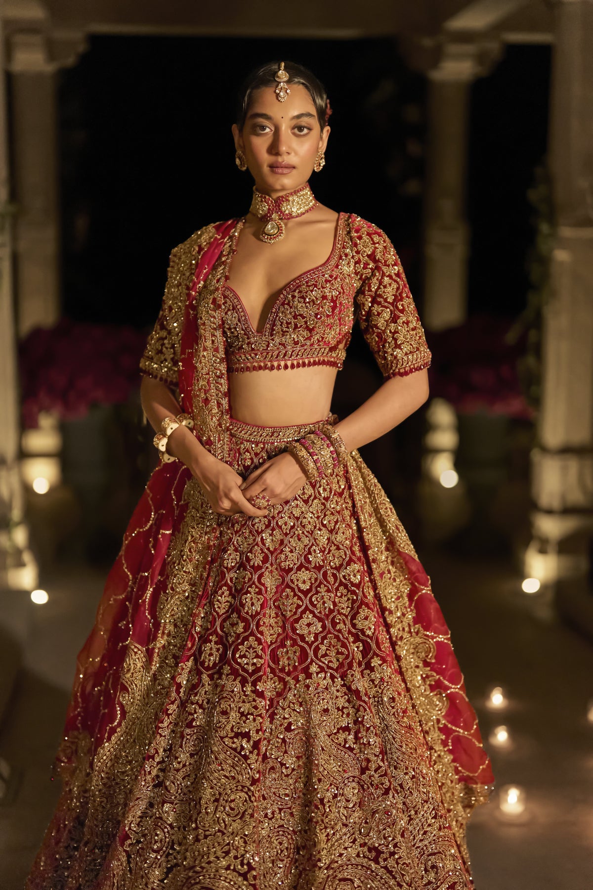 Maroon Zardosi Lehenga Set
