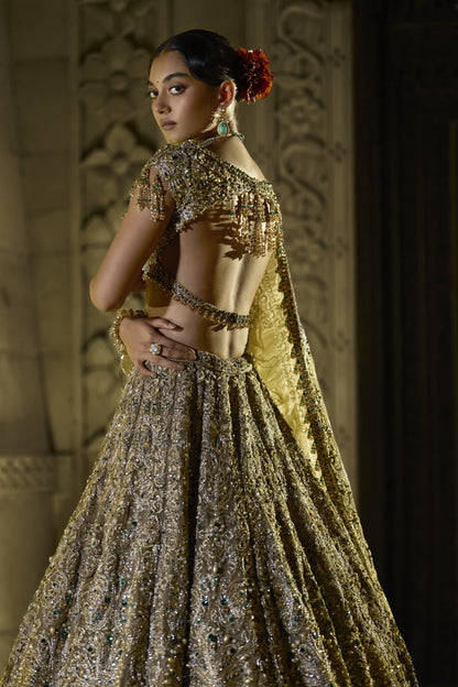 Antique Emerald Lehenga Set