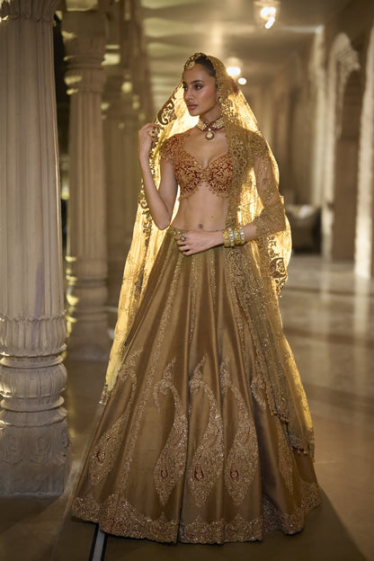Gold Paisely Lehenga Set