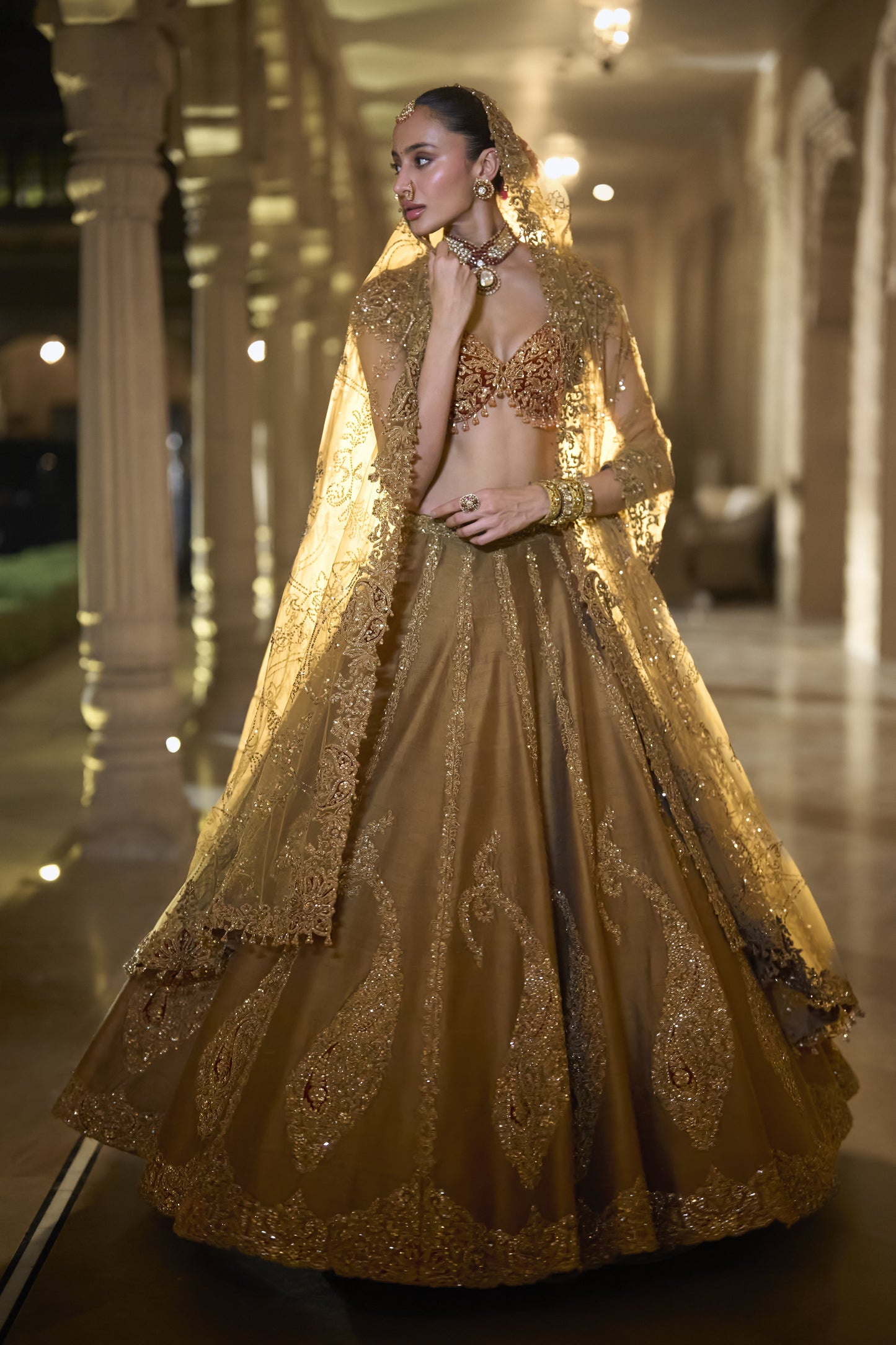 Gold Paisely Lehenga Set