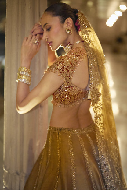 Gold Paisely Lehenga Set