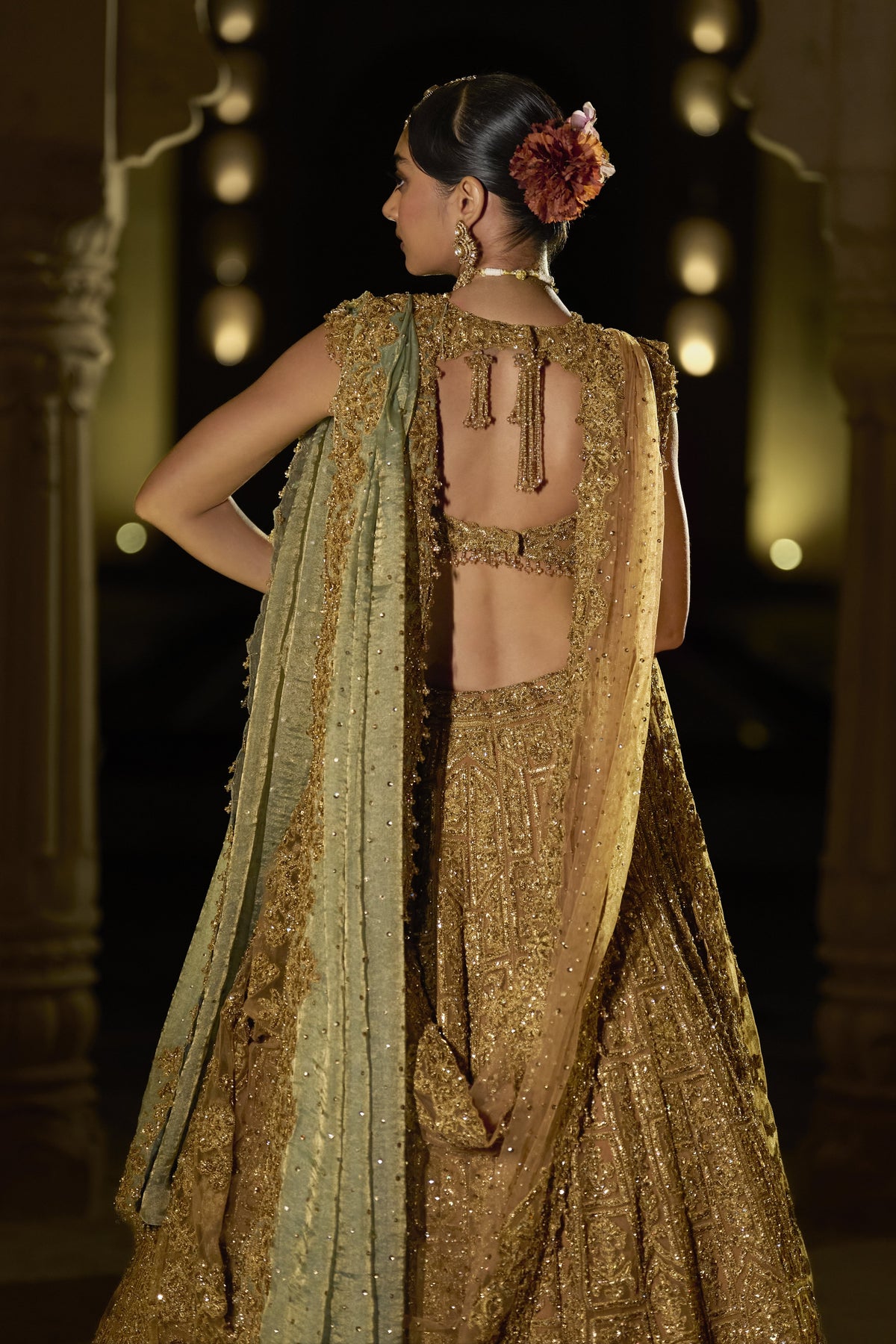 Antique Gold Lehenga Set