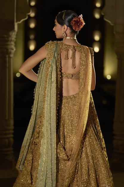 Antique Gold Lehenga Set